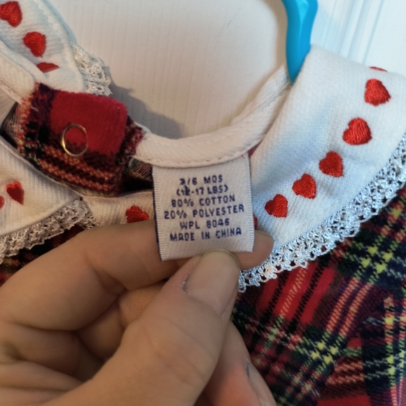 First Impressions Velour Christmas Print/Plaid size 3/6 M - Picture 6 of 8